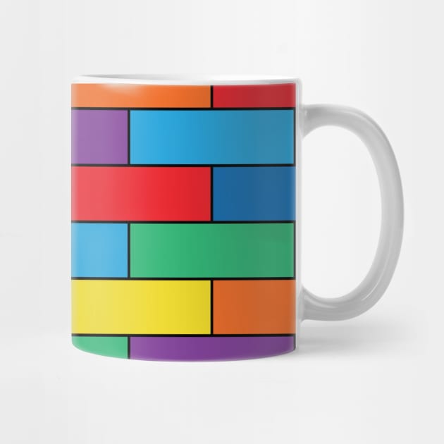 Colorful Rainbow Brick Pattern by magentasponge